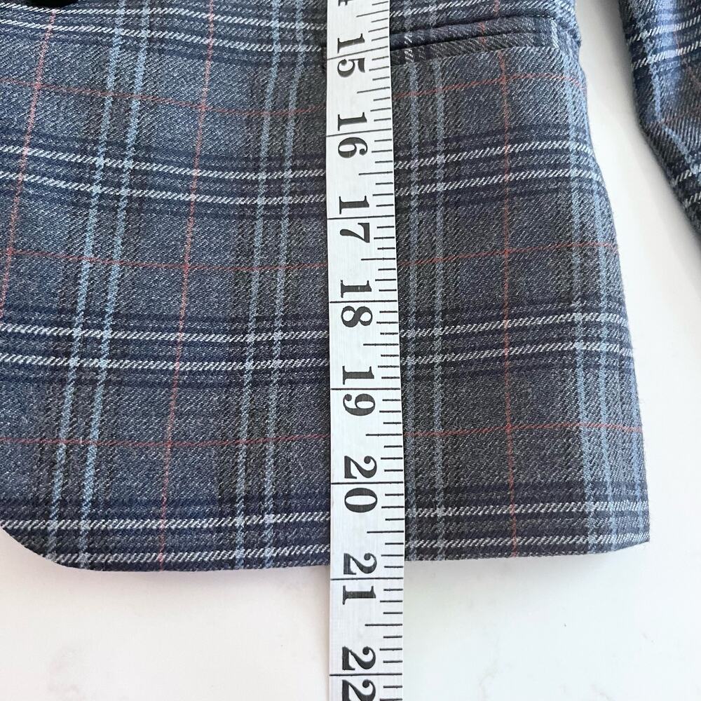 Dal Lago club boys gray plaid virgin wool blazer sports jacket size 10 - Picture 3 of 10